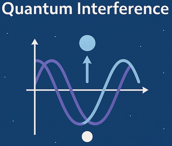 Diagram: two waves interfering, amplifying in some places and canceling in others.